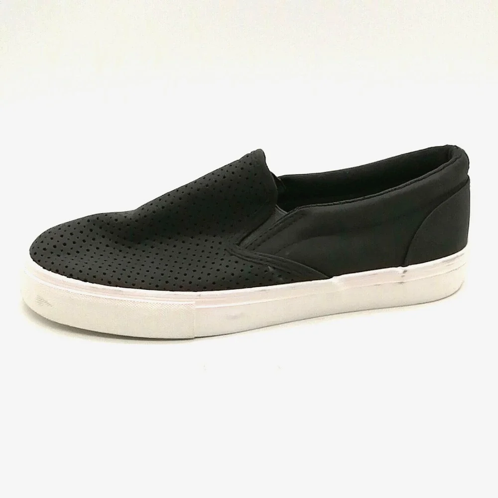 Jenn Ardor Shoes Womens Flat Heel Sneaker Cushioned Perforated Dark Gray 10